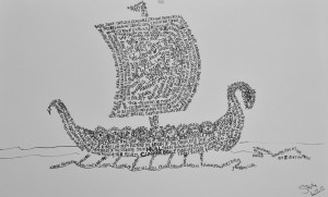 One of my first calligrams; not very neat, but cathartic!