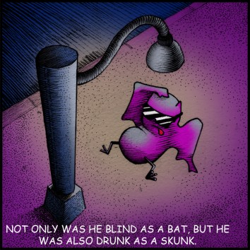 blind as a bat &amp; drunk as a skunk - by jellogiant, Deviantart